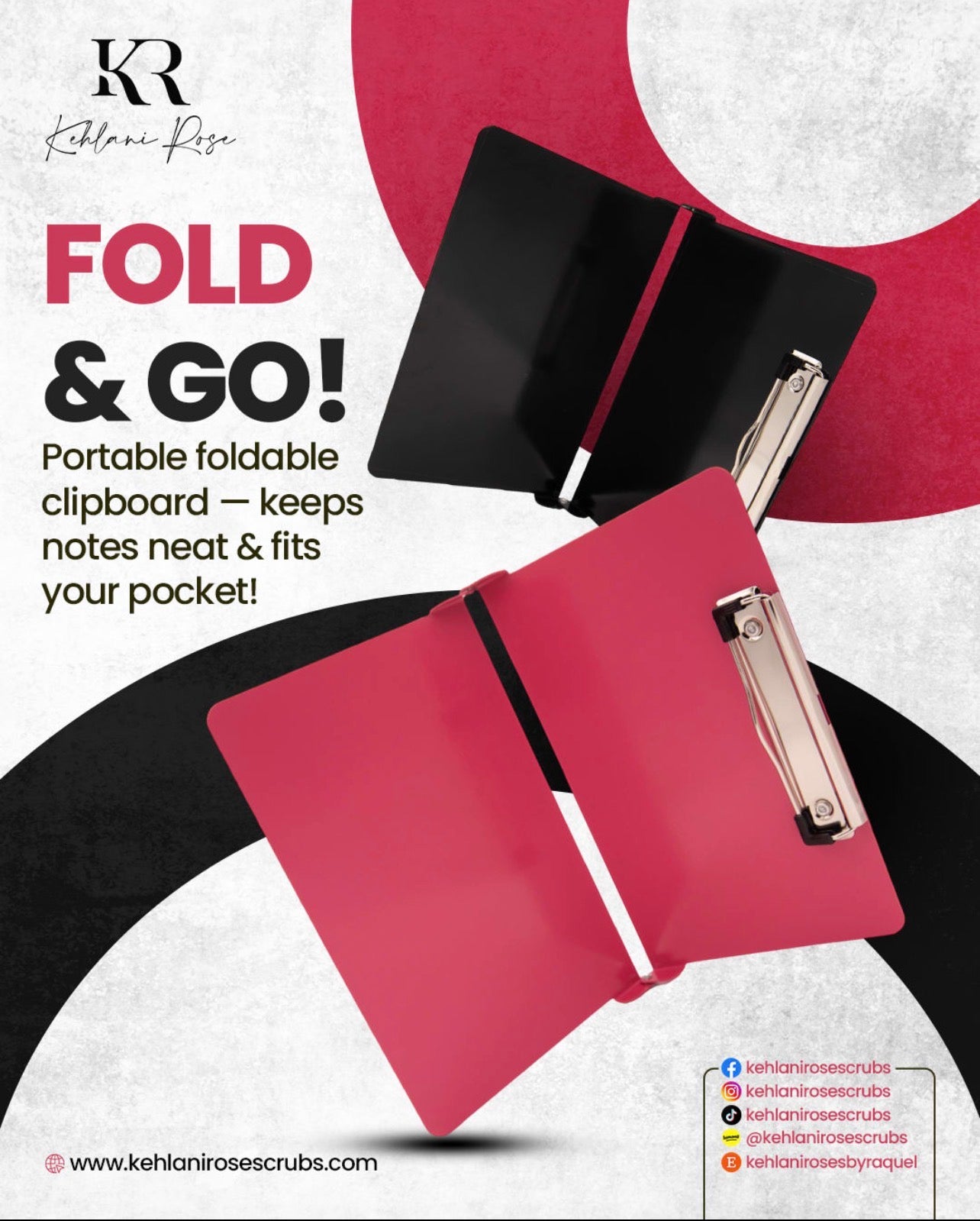 Fold and Go. Nursing Foldable Aluminum Clipboard