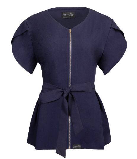 Peplum Zippered Scrub Top