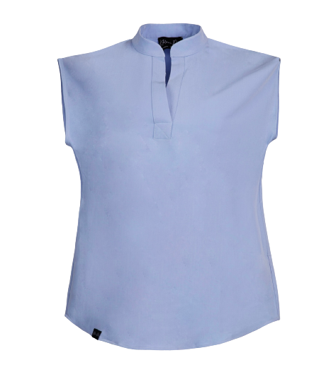 Light Blue Sleeveless Flare Scrub Top