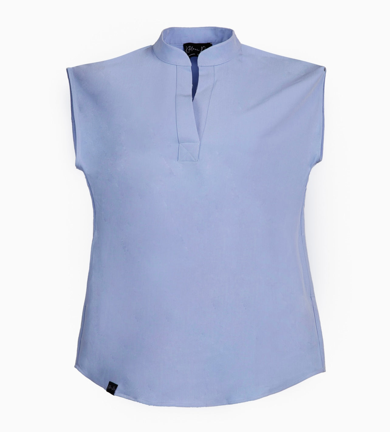 Light Blue Sleeveless Flare Scrub Top