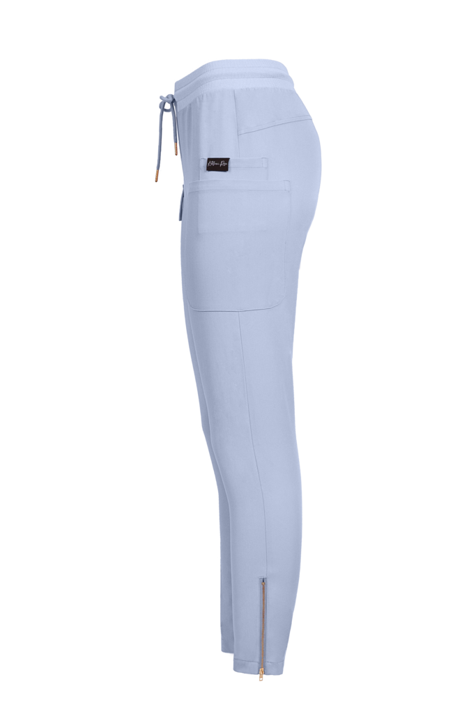 Light Blue Jogger Quarter Zipper Scrub Set