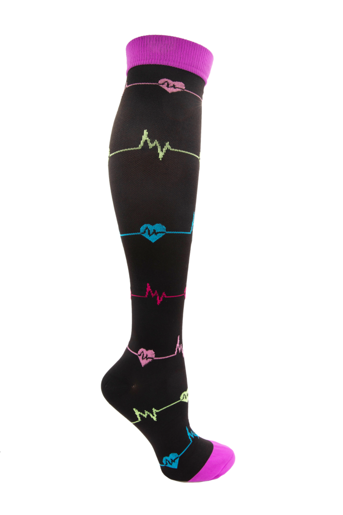 Purple Cardiac Nursing Compression Socks