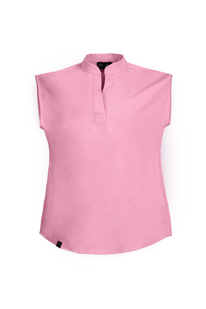 Pink Sleeveless Flare Scrub Top