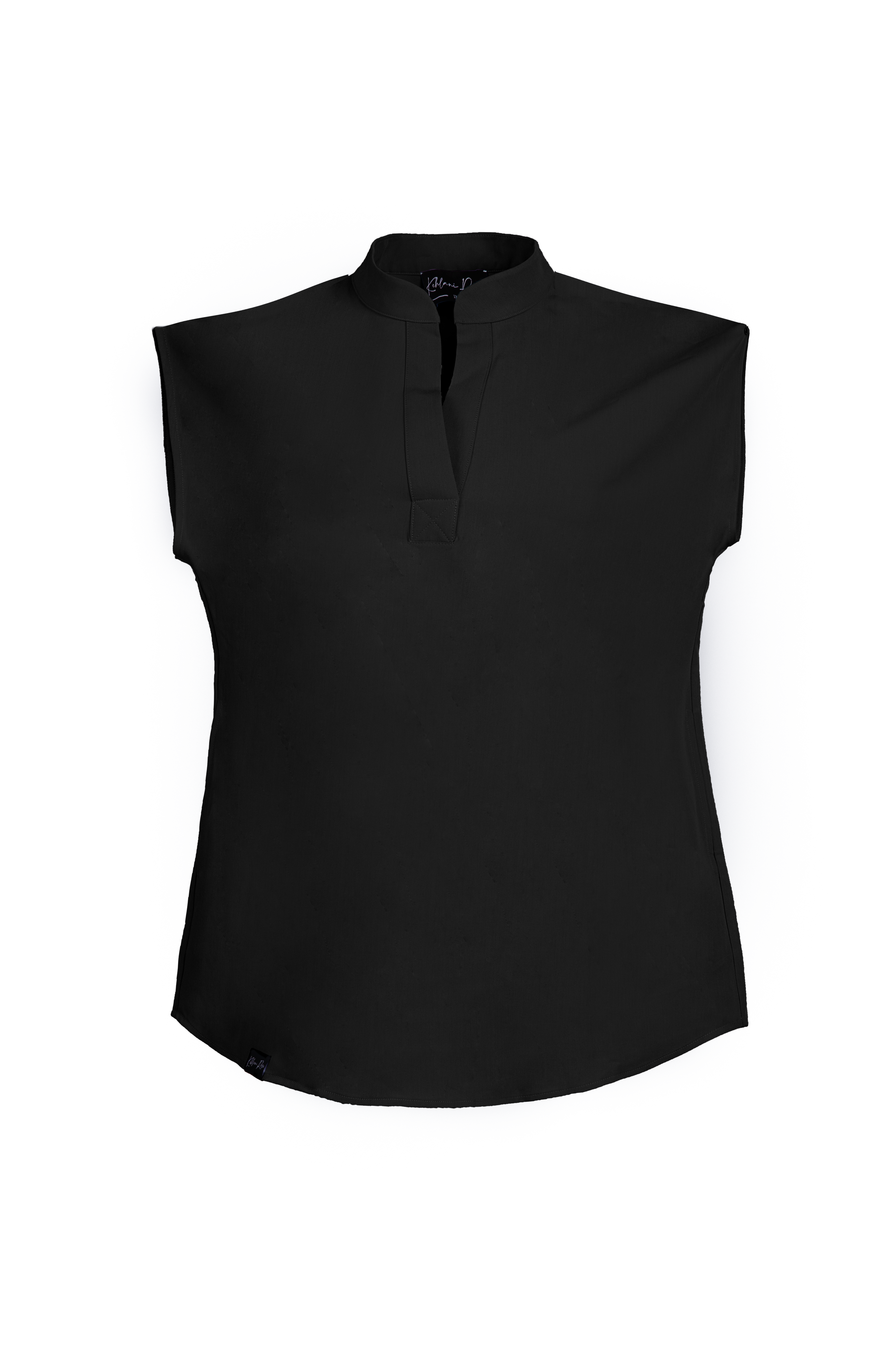 Black Sleeveless Flare Scrub Top