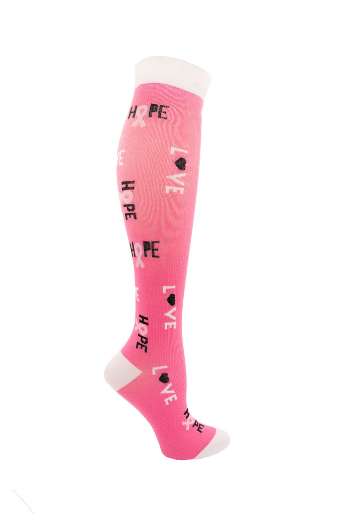 Pink Love Nursing Compression Socks