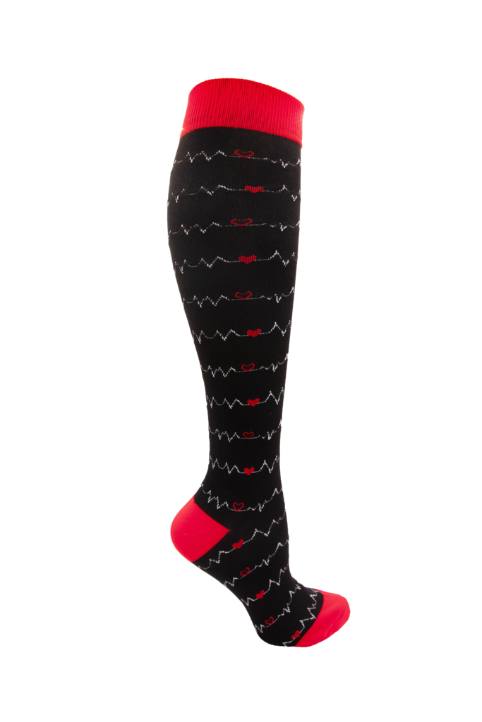 Red Cardiac Nursing Compression Socks