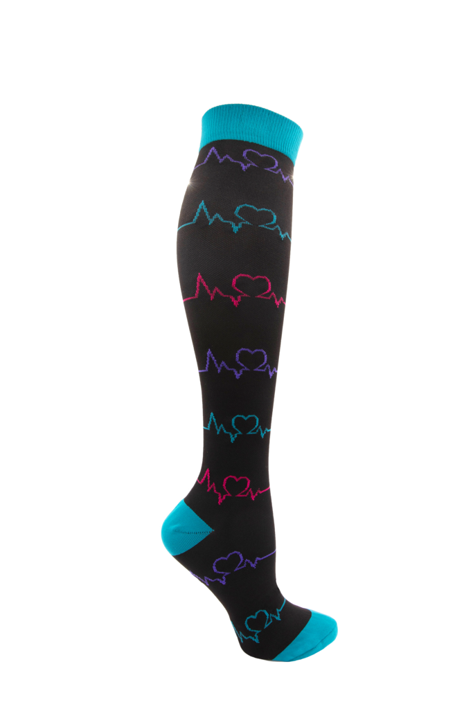 Teal Cardiac Nursing Compression Socks