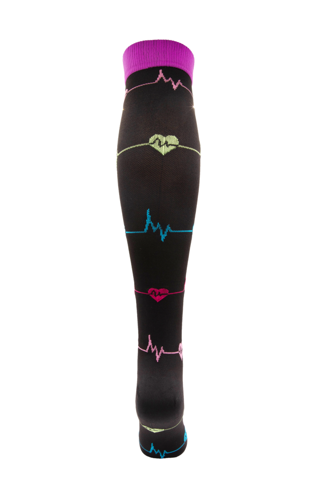 Purple Cardiac Nursing Compression Socks